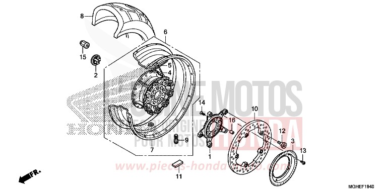 ROUE ARRIERE de VFR1200X "Crosstourer" DCT PEARL COSMIC BLACK (NHA64) 2014